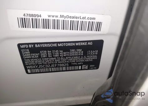 2018 BMW X2 xDrive28I z USA, uszkodzony, nr VIN WBXYJ5C32JEF78825